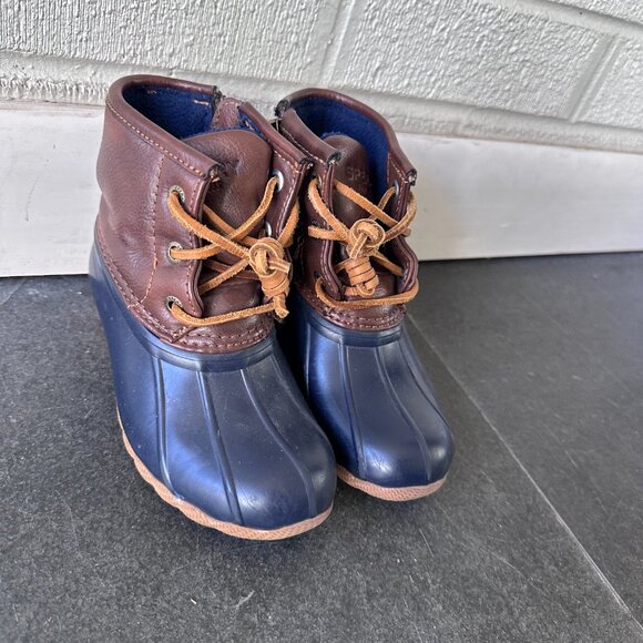 Sperry Kids Boots in Brown and Blue - Picture 3 of 16